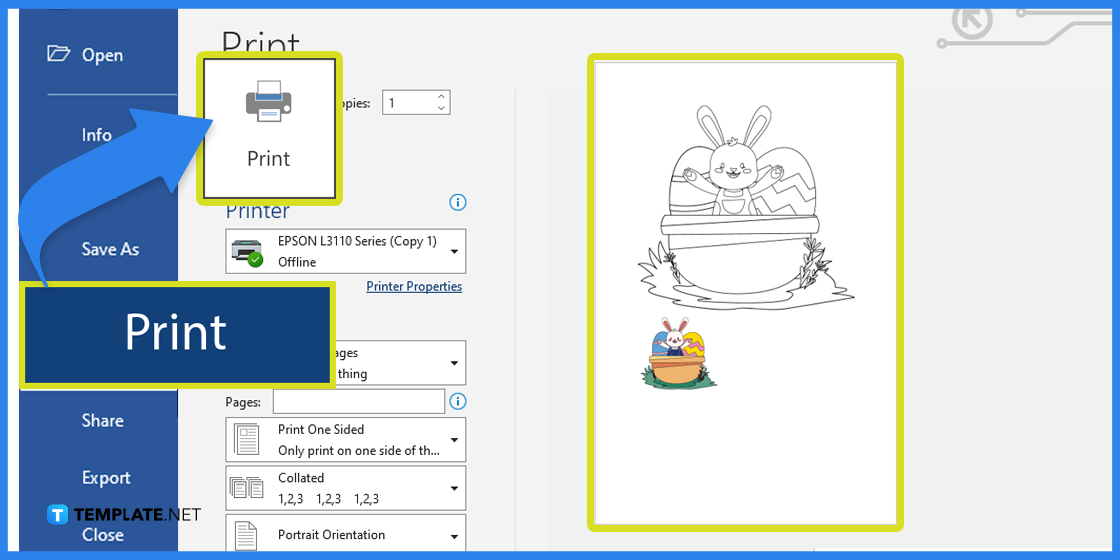 comment créer une page de coloriage de Pâques dans l'exemple de modèle Microsoft Word 2023 étape