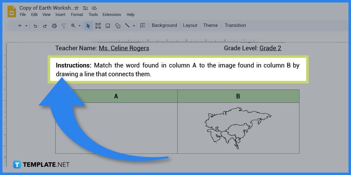 comment créer une feuille de calcul de la terre dans l'exemple de modèle google docs 2023 étape