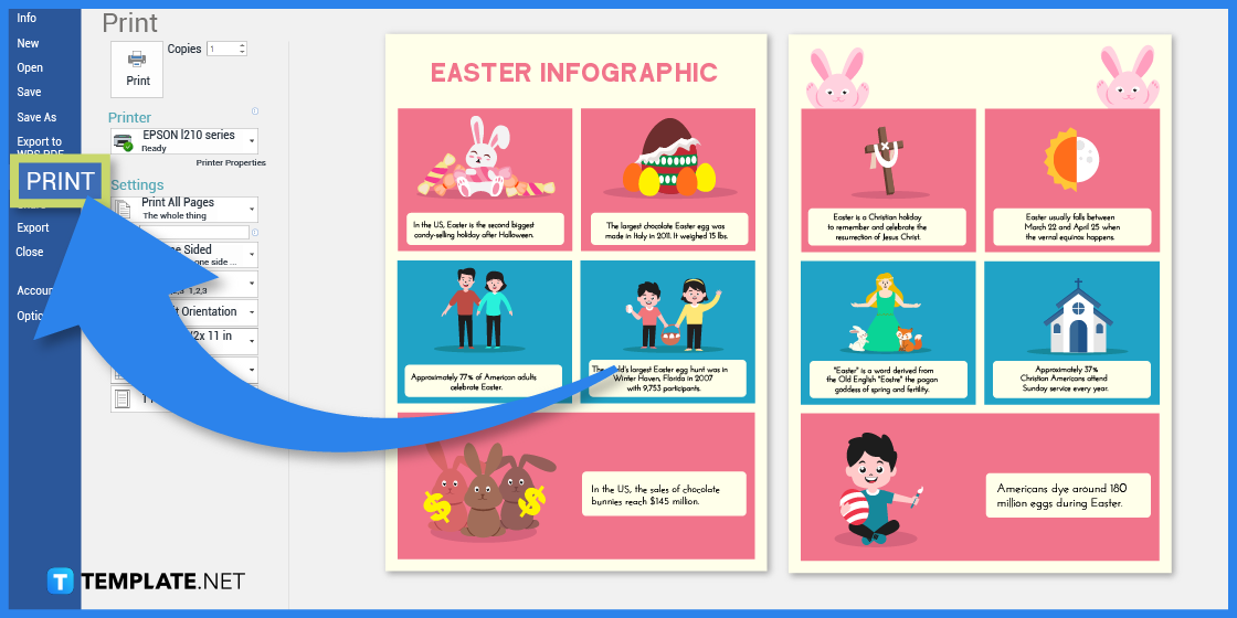 comment créer une infographie de Pâques dans l'exemple de modèle Microsoft Word 2023 étape