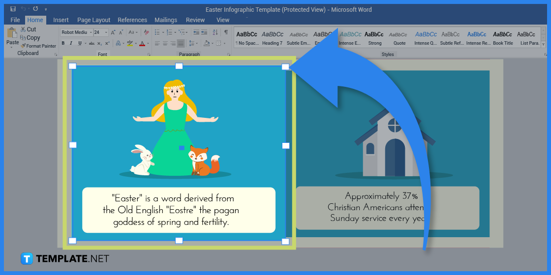 comment créer une infographie de Pâques dans l'exemple de modèle Microsoft Word 2023 étape
