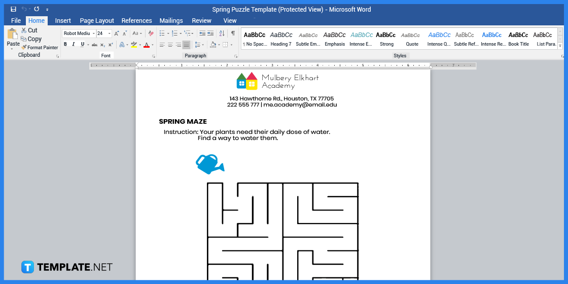 comment faire un puzzle de printemps dans l'exemple de modèle Microsoft Word 2023 étape