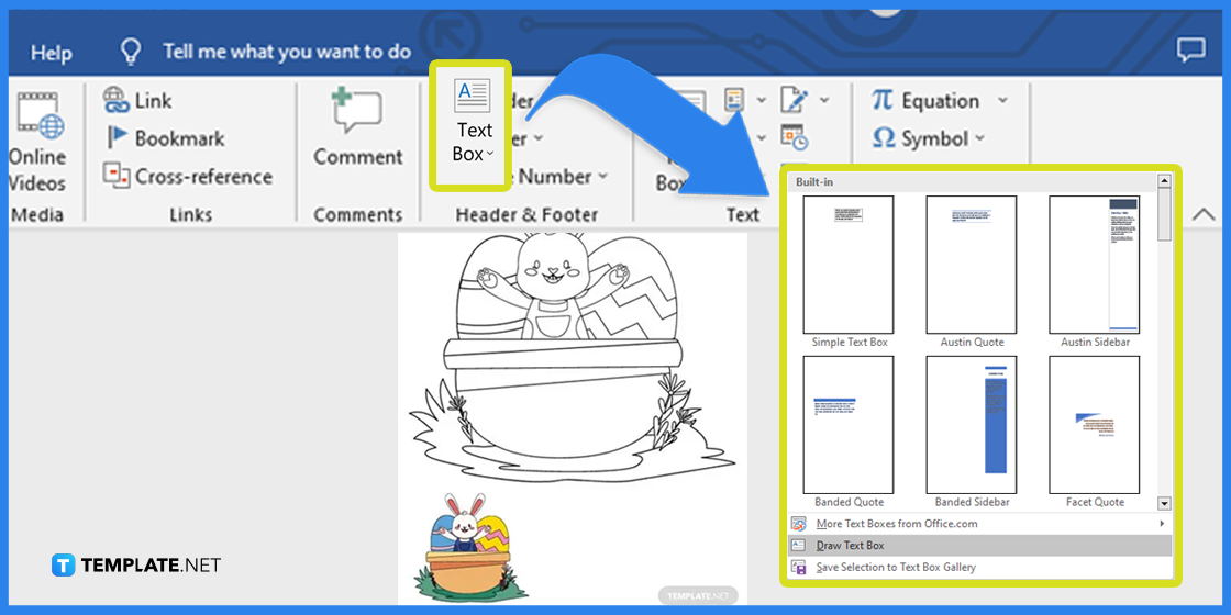 comment faire une page de coloriage de Pâques dans l'exemple de modèle Microsoft Word 2023 étape