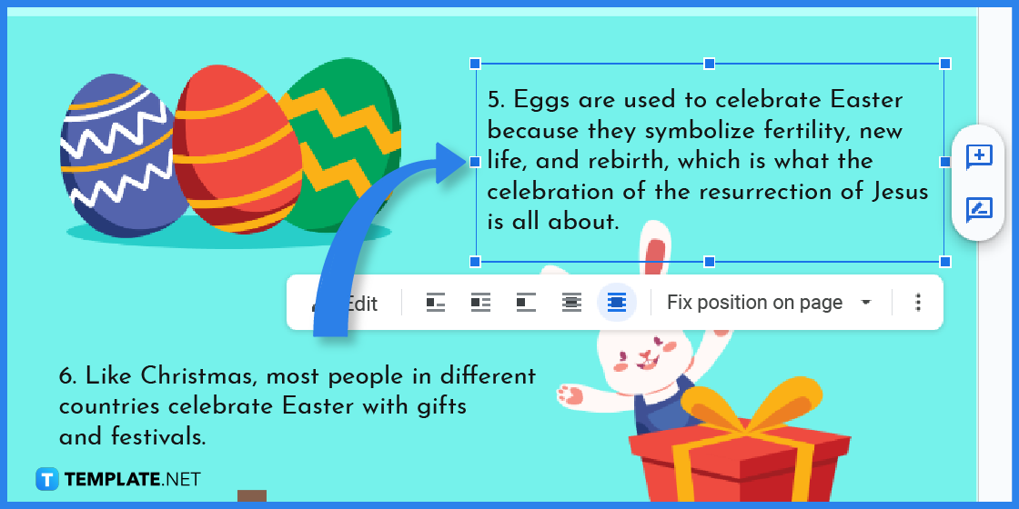 comment créer une fiche d'information de Pâques dans l'exemple de modèle google docs 2023 étape