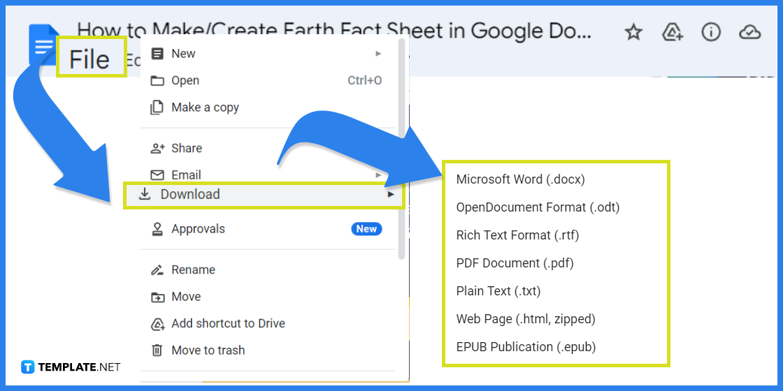 comment créer une fiche d'information sur la terre dans l'exemple de modèle google docs 2023 étape