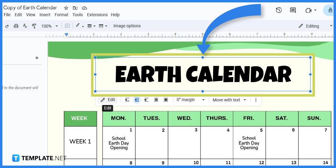 how to create earth calendar in google docs template example 2023 step