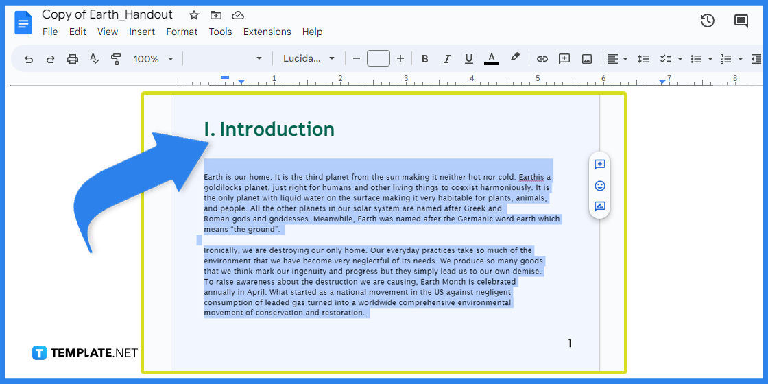 how to create an earth handout in google docs template example 2023 step