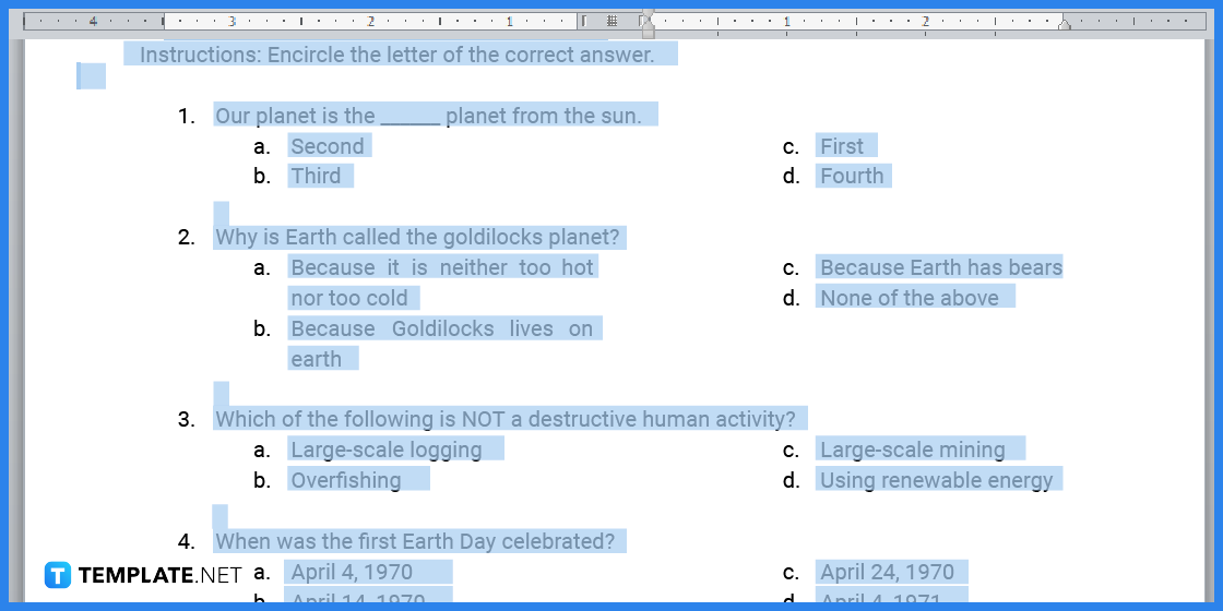 how to make earth quiz in microsoft word template example 2023 step