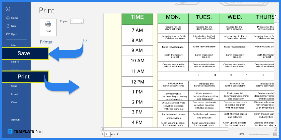how to make earth schedule in microsoft word template example 2023 step 10