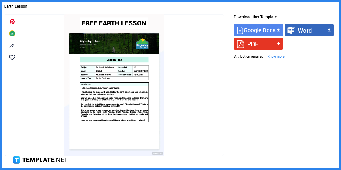comment faire une leçon de la terre dans l'exemple de modèle Microsoft Word 2023 étape