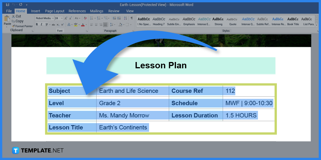 how to make an earth lesson in microsoft word template example 2023 step