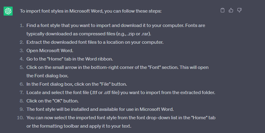 how to import font styles in ms word