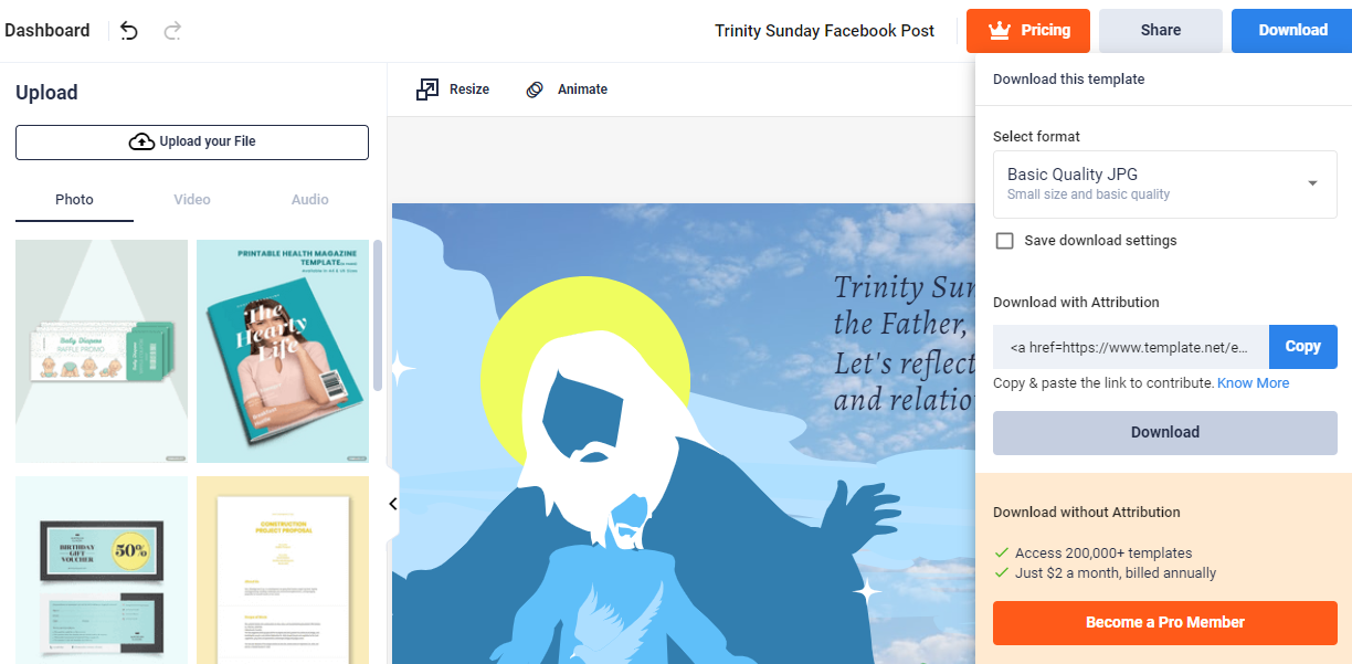 own the trinity sunday fb post template
