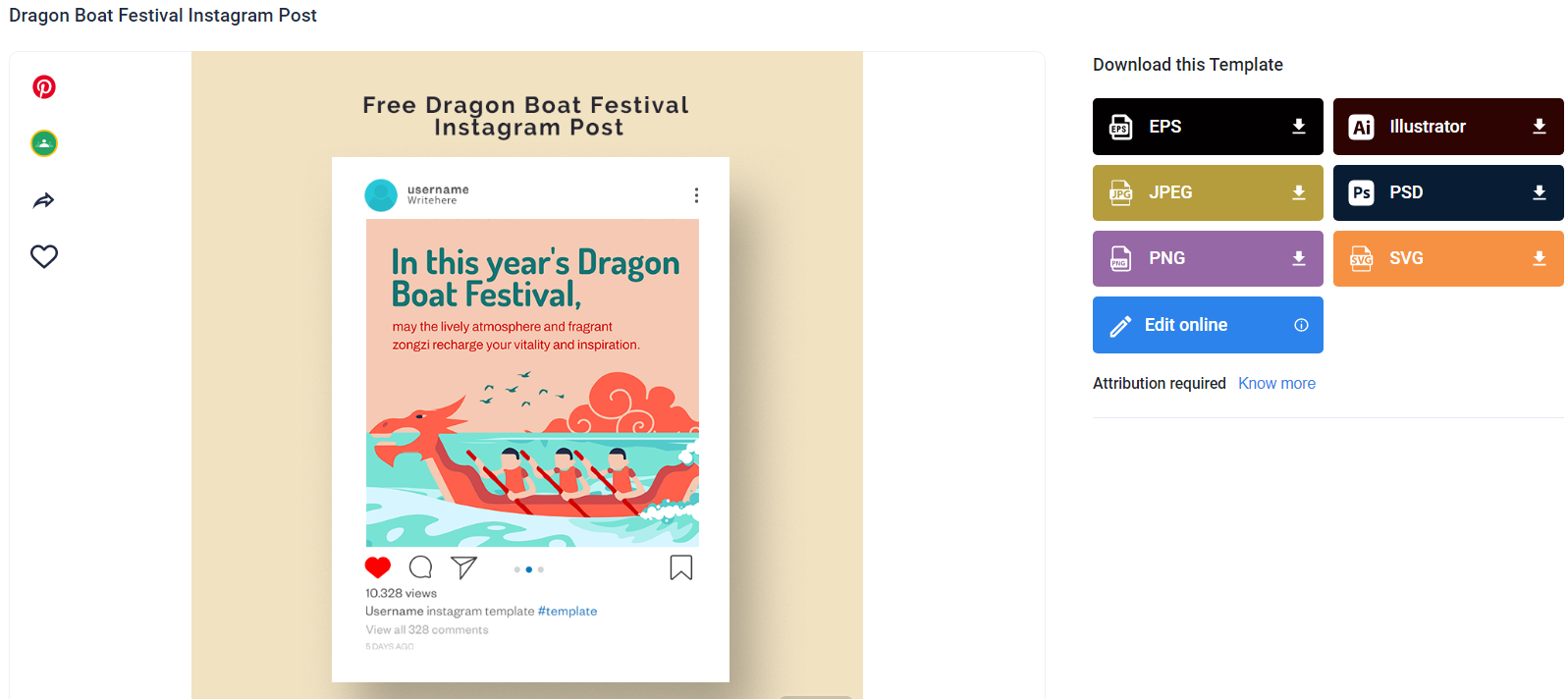 pick out a dragon boat festival instagram post template