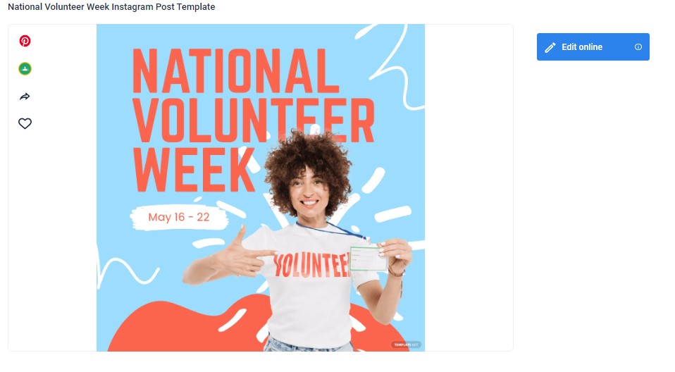 pick out a national volunteers week instagram post template