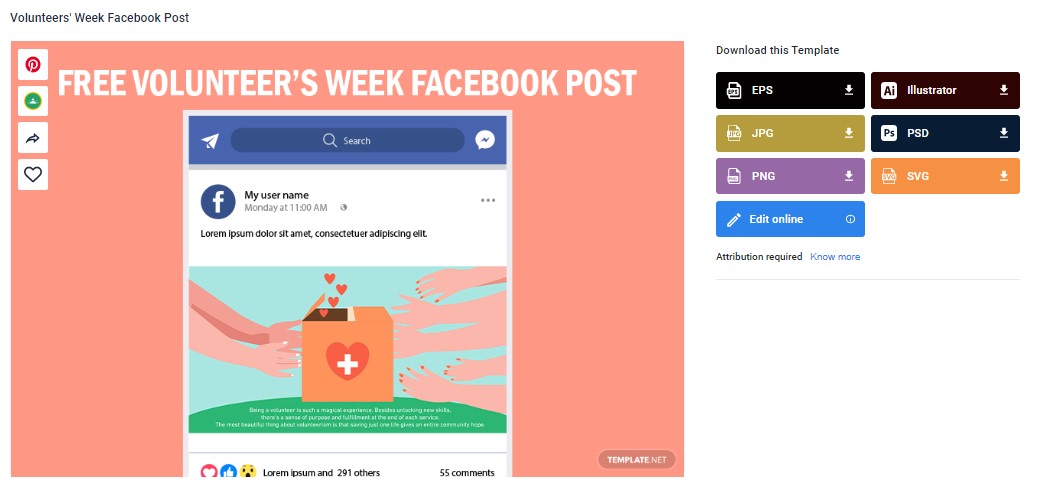 select a volunteers week facebook post template