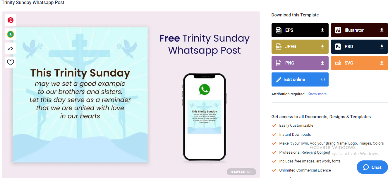 take a look at the trinity sunday whatsapp post template