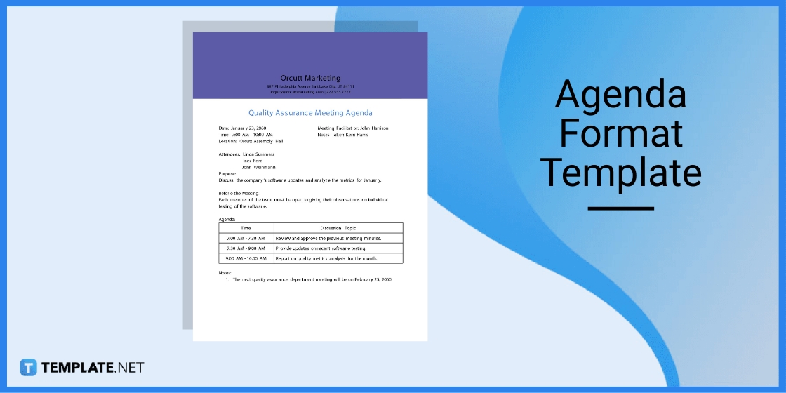 agenda format template