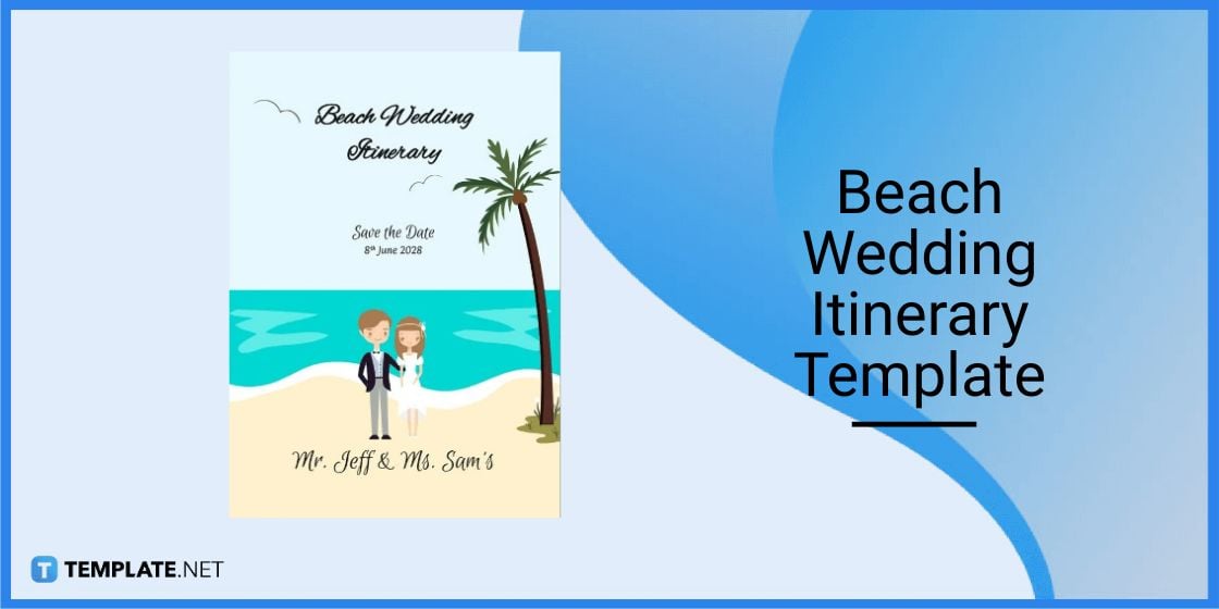 beach wedding itinerary template