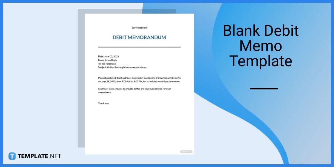 blank debit memo template
