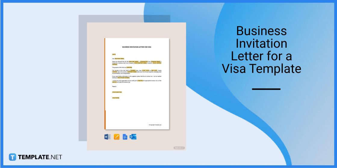 business invitation letter for a visa template
