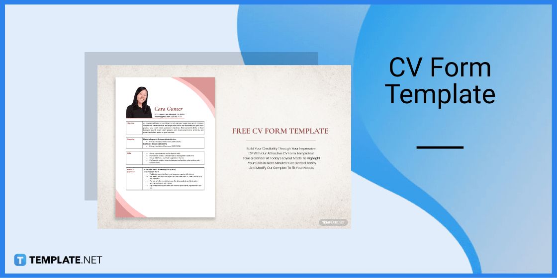 cv form template