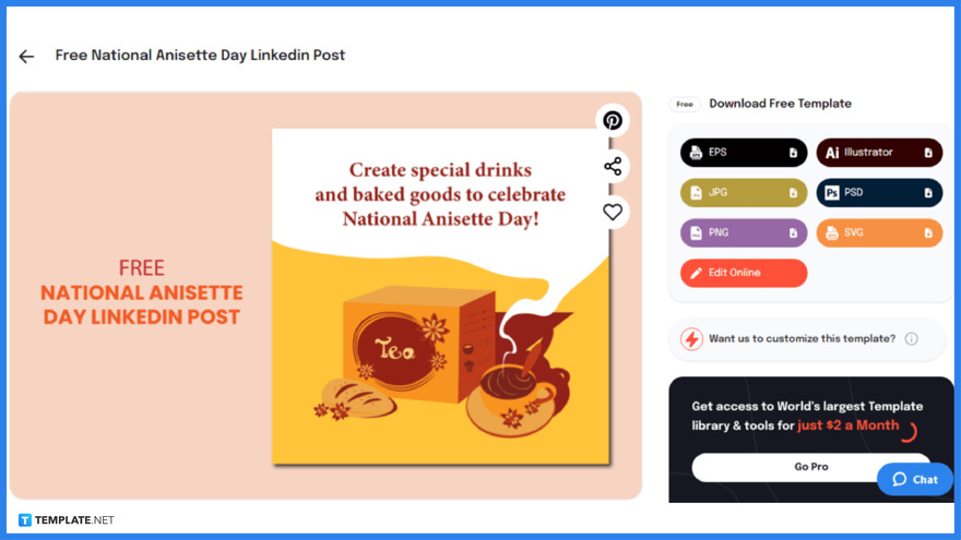 choose a top quality national anisette day linkedin post template