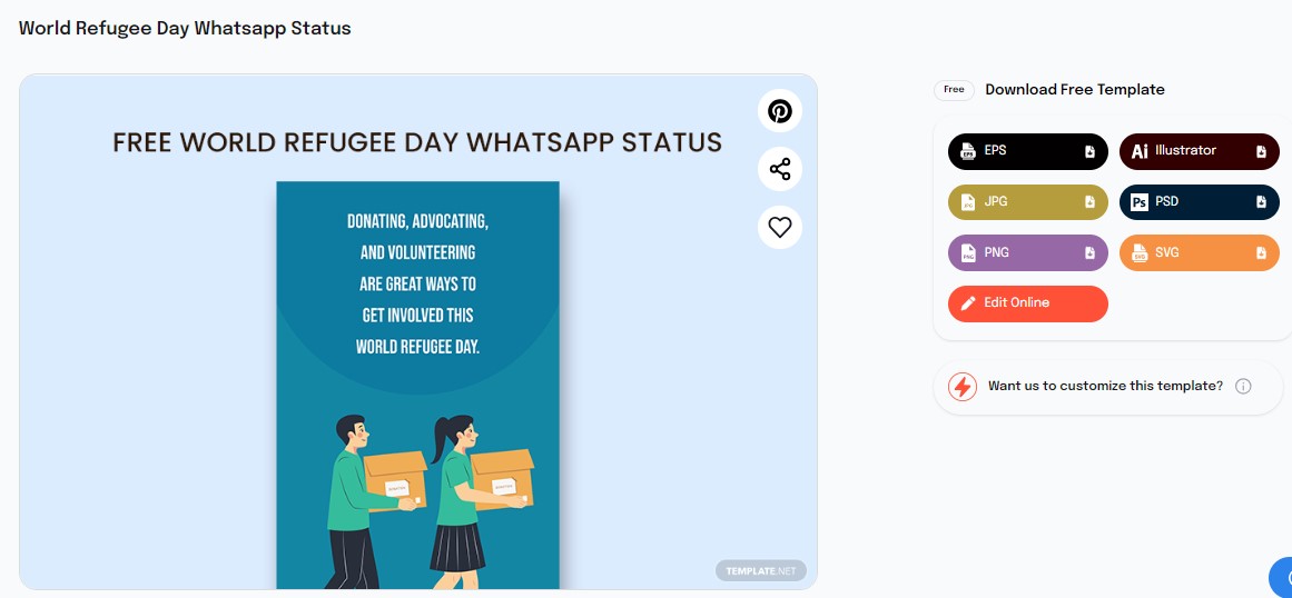 choose a world refugee day whatsapp status template