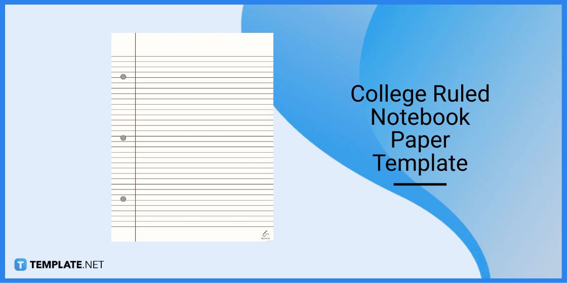 college ruled notebook paper template