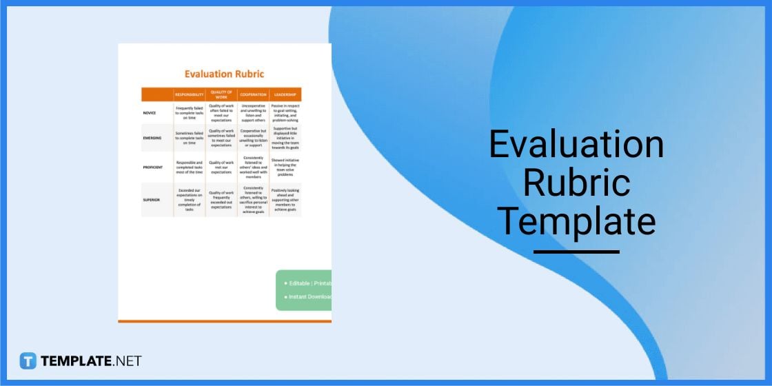 evaluation rubric template