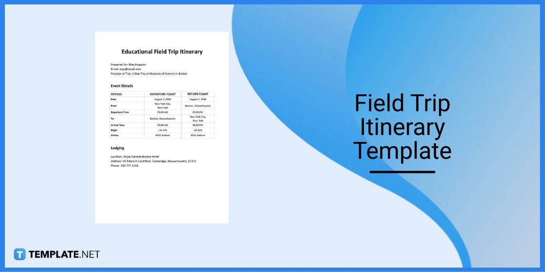 field trip itinerary template