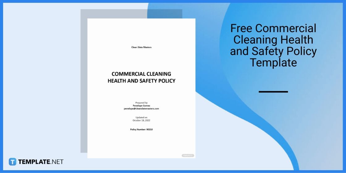 free commercial cleaning health and safety policy template