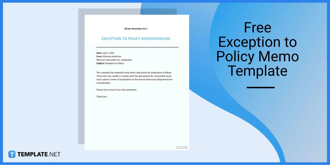 free exception to policy memo template