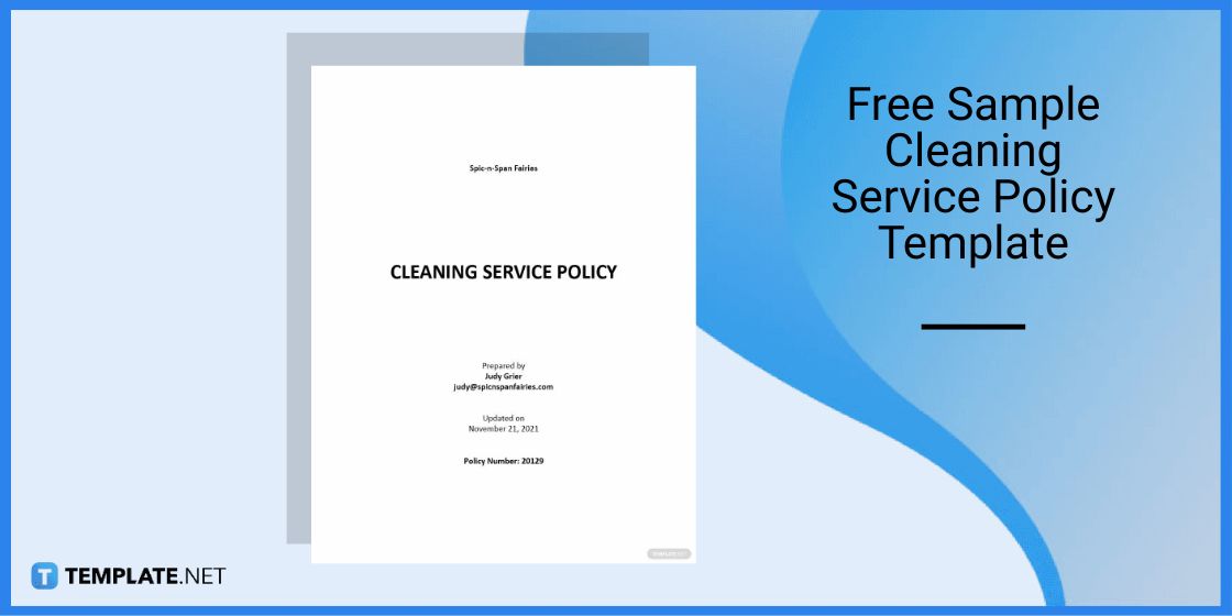 free sample cleaning service policy template