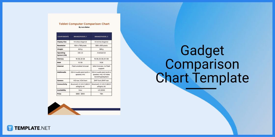 gadget comparison chart template
