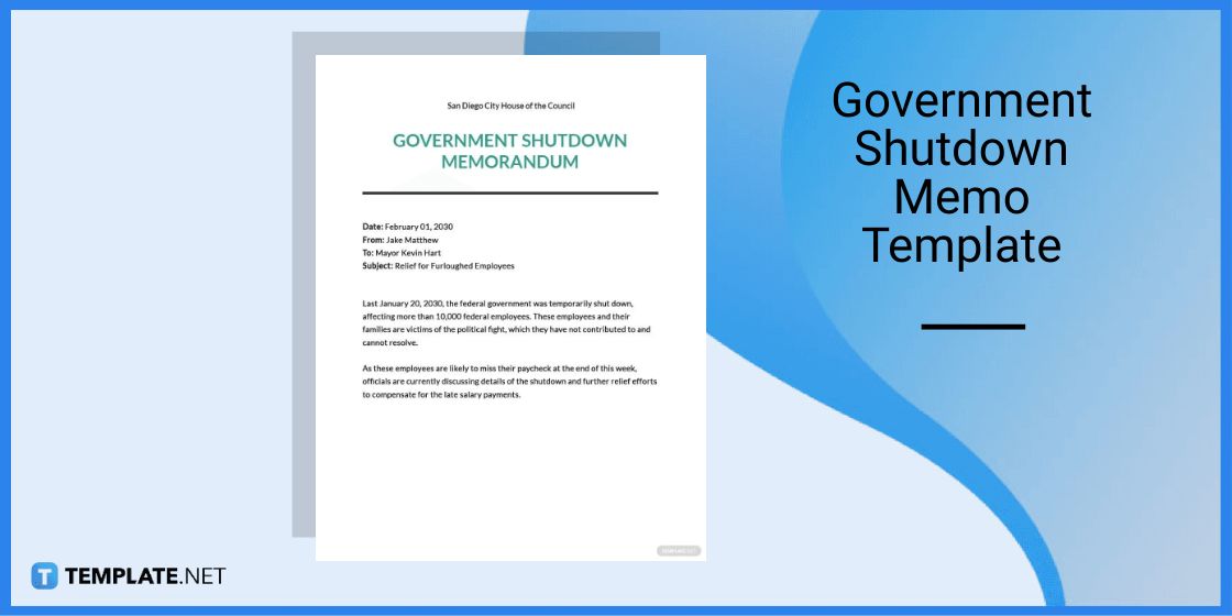government shutdown memo template