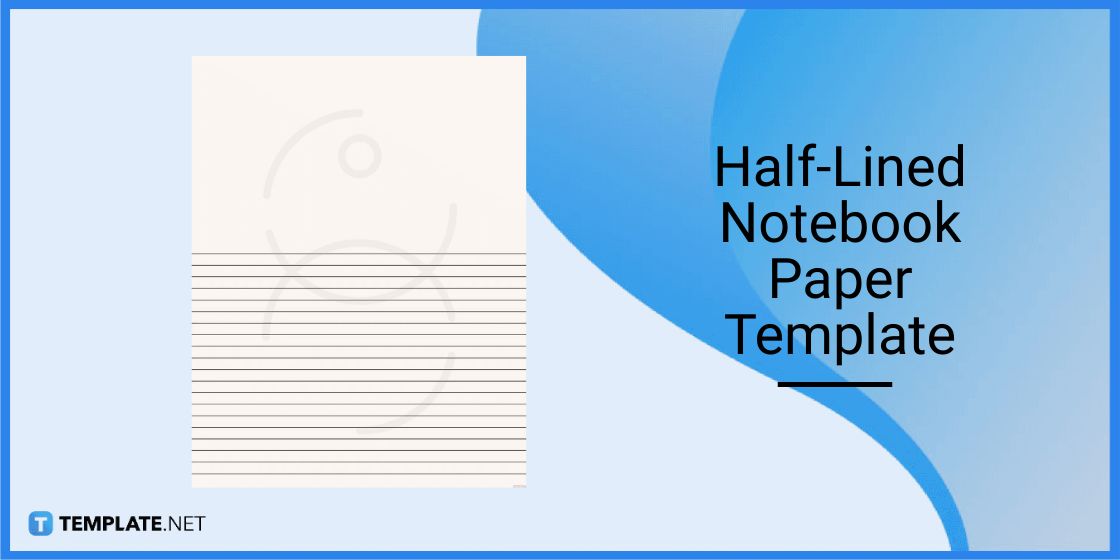 half lined notebook paper template