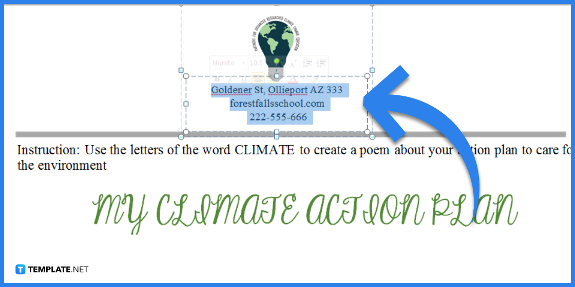 comment créer des poèmes sur le changement climatique dans l'exemple de modèle Microsoft Word 2023 étape