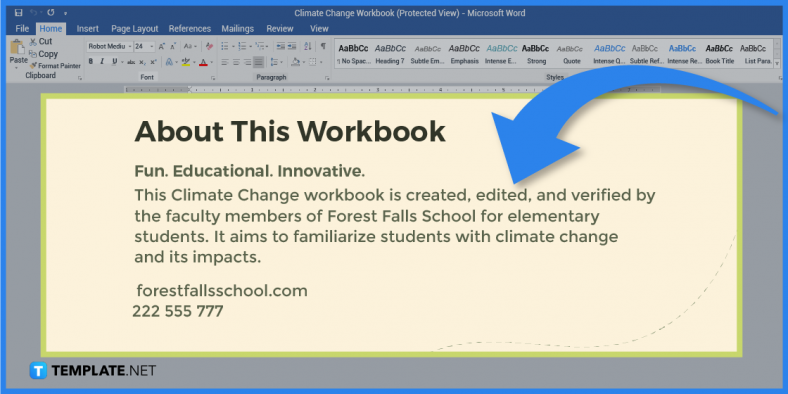 how to create climate change workbooks in microsoft word template example 2023 step 8 788x