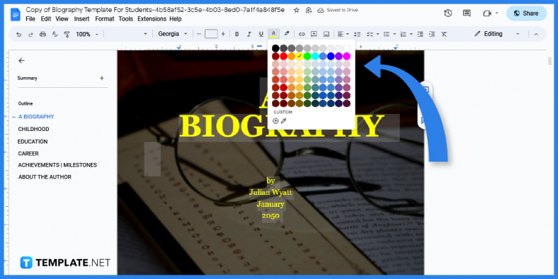 how to create a biography in google docs template example 2023 step 4 788x