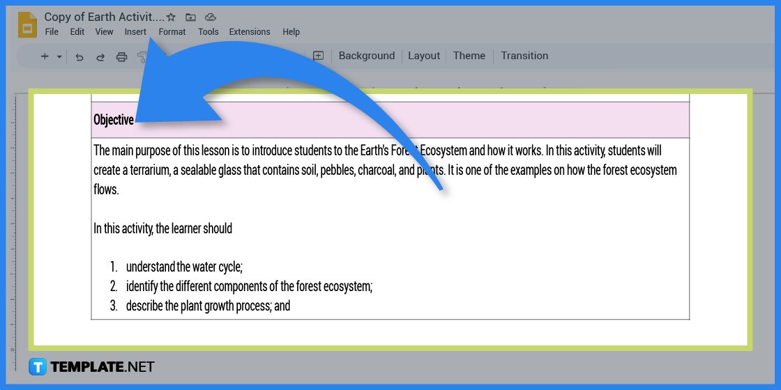 how to create an earth activity sheet in google docs template example 2023 step
