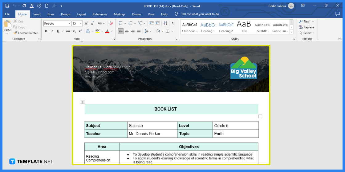 how to create an earth booklist in microsoft word template example 2023 step