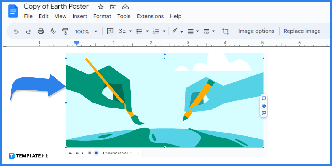 how to create an earth poster in google docs template example 2023 step