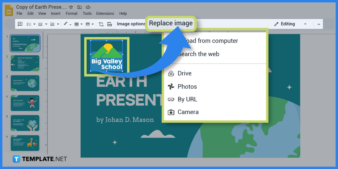 how to create an earth presentation in google slides template example 2023 step