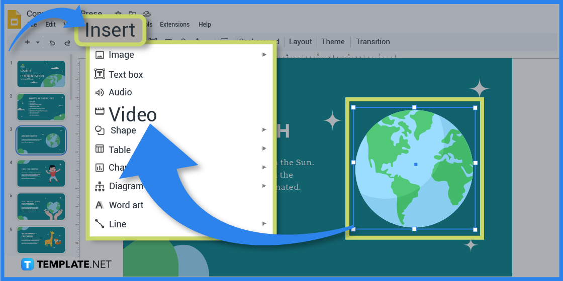 how to create an earth presentation in google slides template example 2023 step
