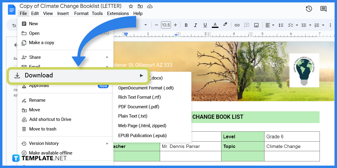how to make climate change booklists in google docs template example 2023 step