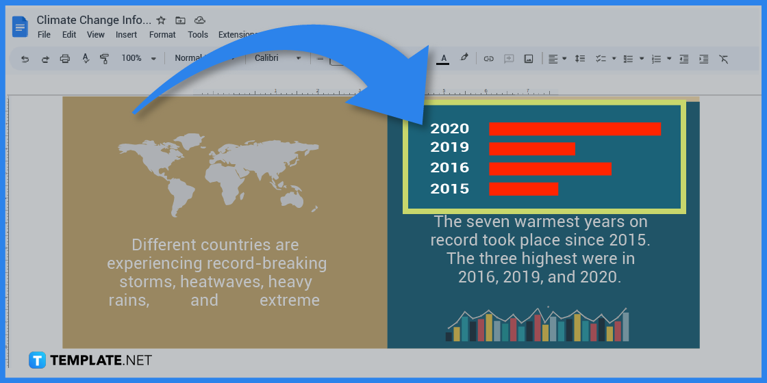 comment créer des infographies sur le changement climatique dans l'exemple de modèle google docs 2023 étape