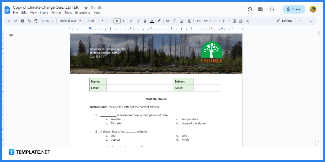how to make climate change quizzes in google docs template example 2023 step