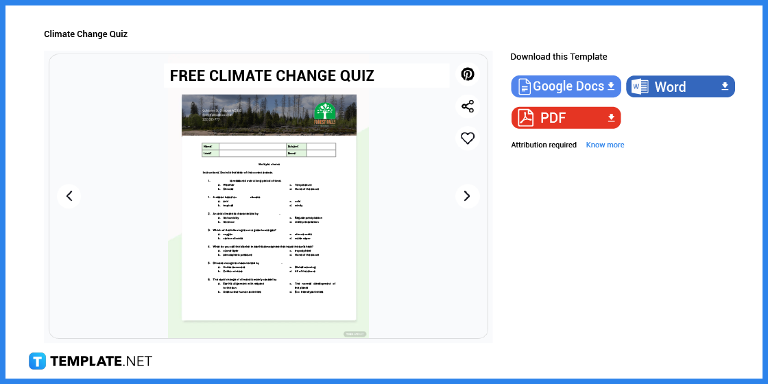 comment faire des quiz sur le changement climatique dans l'exemple de modèle Microsoft Word 2023 étape