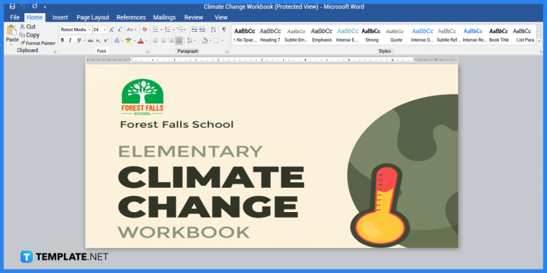 comment créer des classeurs sur le changement climatique dans l'exemple de modèle Microsoft Word 2023 étape 3 788x