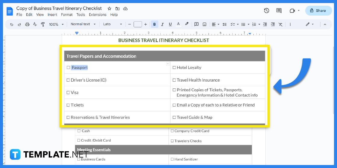 how to make create a checklist in google docs step